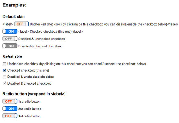 iPhone Style Checkbox & Radio Button